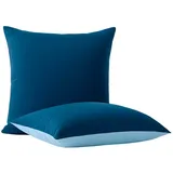 Wometo Kissenbezug Wende-Design 80 x 80 cm Blau