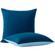 Wometo Kissenbezug Wende-Design 80 x 80 cm Blau