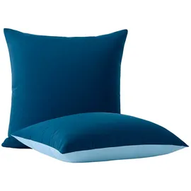Wometo Kissenbezug Wende-Design 80 x 80 cm Blau