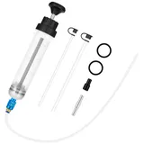 flintronic Ölabsaugpumpe, 200CC Ölwechselspritze mit Verriegelungsschalter, mit 3 Langen Schlauch, Absaugpumpe Handpumpe, für Bremsflüssigkeit, Getriebeöle, Kühlmittel, Motor, Ölabsauger Umfüllpumpe