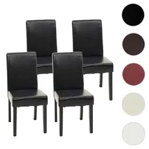 Mendler Esszimmerstuhl Littau Kunstleder schwarz 4er Set