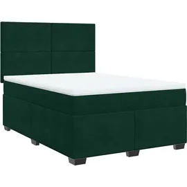 vidaXL Boxspringbett 140 x 200 cm Dunkelgrün