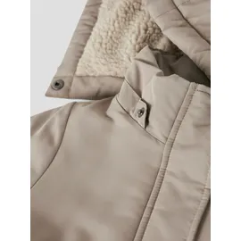NAME IT Parka NAME IT "NMFMARLOW PARKA JACKET PB", Jungen, Gr. 110, silber mink, Web, Obermaterial: 100% Polyester, unifarben, regular fit normal, Jacken Parka