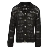 URBAN CLASSICS Crocheted Cardigan - schwarz,