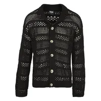 URBAN CLASSICS Crocheted Cardigan - schwarz,