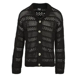 URBAN CLASSICS Crocheted Cardigan - schwarz,