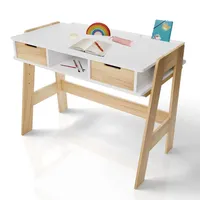 Juskys Kinderschreibtisch Fietje Kiefer lackiert / Weiß