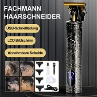 Elektrischer Haarschneider, LED-Anzeige Kabelloser Haarschneidemaschine Profi Männer 0 mm Wiederaufladbar Haartrimmer T Blade Bartschneider Herren...
