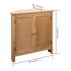 vidaXL Eckschrank 80x33,5x78 cm Massivholz Eiche