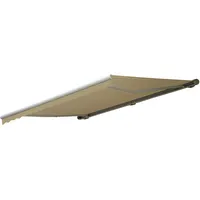 Mendler Elektrische Kassetten-Markise T122, Vollkassette Volant 4x3m Polyester Creme