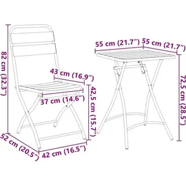 vidaXL Bistro-Set 3-tlg. Beige
