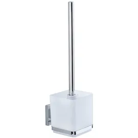 Wenko WC-Garnitur Quadro weiß, silber Metall