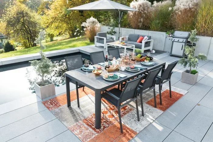 Gartenmöbel Set Luca 7tlg. Aluminium Grau Anthrazit