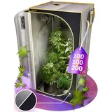 PURPLE LEGACY® 1680D Oxford Grow-Box 100x100x200 cm für Profis mit Wasserschutz | Grow-Tent Zuchtzelt für Hydrokulturen und Indoor-Pflanzen, Grow Tent, Anzuchtzelt Grow Zelt