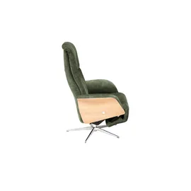 Nils Olsen Drehsessel Frederik Leder/Mikrofaser 78 x 113 x 79 cm Grün mit Relaxfunktion