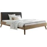 Hasena Massivholzbett Simone 160 x 200 cm Holz Braun Kernbuche