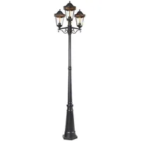 QAZQA Außenlaterne 220 cm Aluminium 3-flammig E27 IP44 schwarz