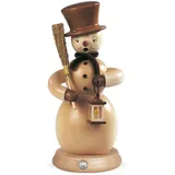 Kleinkunst aus dem Erzgebirge® Müller Erzgebirge Räuchermann Schneemann natur 11x23cm