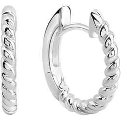 Paar Creolen FIRETTI "Schmuck Geschenk Silber 925 Ohrschmuck Ohrringe gedreht", silber (silberfarben), Ohrringe, Damen, Silber 925 (Sterlingsilber)