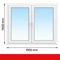 DRUTEX Iglo 5 Fenster 100x140 cm - Kunststoff, Weiß, 2-flügelig, 2-fach verglast