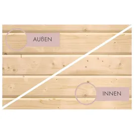 Karibu Sinai 3 inkl. 9 kW Ofen + Steuergerät Easy Finnisch + Dachkranz