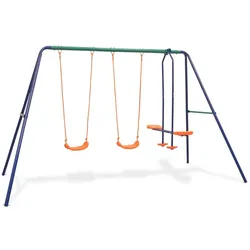 vidaXL Schaukelset mit 4 Sitzen Orange