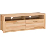 MID.YOU Tv-Element, Metall, Kernbuche, massiv, 2 Schubladen, 155x58x50 cm, Kabelkanal, Kleinmöbel