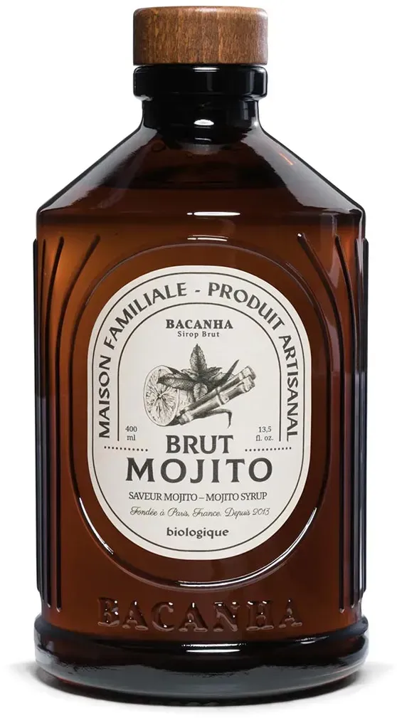 Bacanha Sirop Brut de Mojito Bio 400 ml - Bio Mojito Sirup mit Bio Rohrzucker