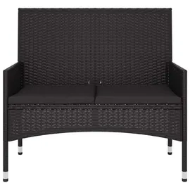 furnicato Gartenbank 2-Sitzer mit Kissen 1 x 1 x 2 cm Schwarz