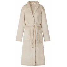 vidaXL Bademantel ohne Kapuze Beige S Flanell