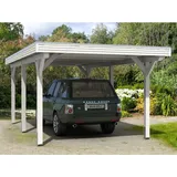 SKANHOLZ Spessart Einzelcarport 3,55 x 6,04 m weiss inkl. Regenrinne und Pfostenanker