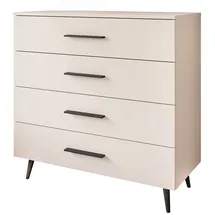 lookway KOMMODE AURA KASCHMIR 4S mit Schubladen Schwarze Beine und Griffe
