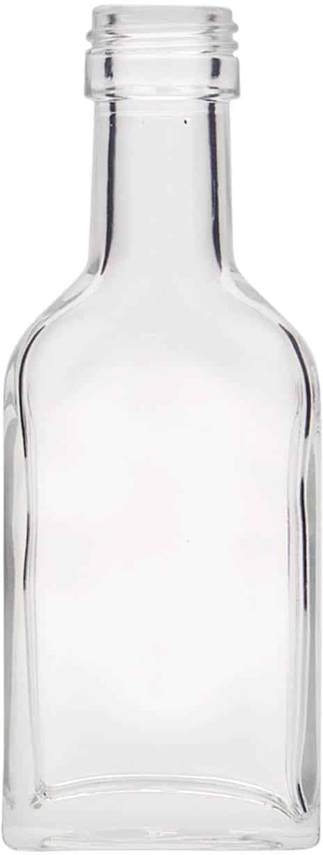 Flasque 40 ml à long cou, rectangulaire, verre, col : PP 22
