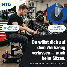 NTG Drehhocker Kunststoff/Metall schwarz höhenverstellbar bis 55 cm