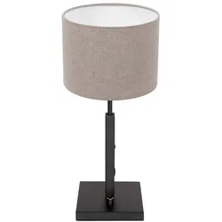 Tischleuchte Beistelllampe Schreibtischlampe Metall Stoff Drehschalter Beige