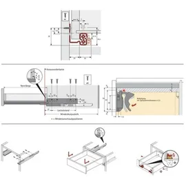 Hettich Vollauszugssystem Quadro V6 Silent System 550 mm Stahl verzinkt