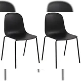 CLP Hardin Gartenstuhl 51 x 51 x 85 cm schwarz 2 St.