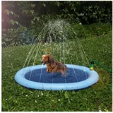 Bestlivings Hundepool Sprinklermatte, (1-tlg., Ø100 cm), Splash Pool - Sprinkler Wasser-Spielmatte mit Anti-Rutsch Beschichtung blau Ø 100 cm x 10 cm