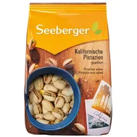 Seeberger Pistazien geröstet & gesalzen 7er Pack, Knackige Pistazienkerne aus Kalifornien feinstens veredelt - intensiv-nussiges Aroma - mit Schale, vegan (7 x 375 g)