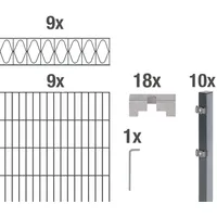 GAH Alberts Alberts Doppelstabmattenzaun »Eleganz« anthrazit Höhe 100 cm 18 m