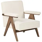 Beliani Sessel, Beige, Dunkelbraun, 65x81x57 cm, Wohnzimmer, Sessel, Polstersessel