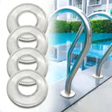 4 Stück Poolleiter-Rosetten – Edelstahl-Rosettenplatten für 4,8 cm Innenpool-Handlaufabdeckungen und Spa-Leiter, Rohr-Poolleiter-Ringöffnungen