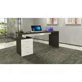 Dmora Schreibtisch Dchiellin, linearer Schreibtisch, Mehrzweck-Büroschreibtisch, platzsparender Schreibtisch mit mehreren Positionen, 160x60h75 cm, Weiß
