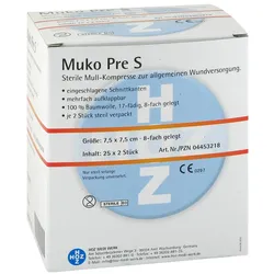 Mukopre S 7,5x7,5cm 8fach sterile Mullkompresse