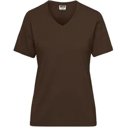 Damen BIO Workwear T-Shirt - Farbe braun - Größe 3XL