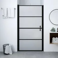 VidaXL Duschtür Mattes Hartglas 81x195 cm Schwarz