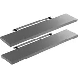 CASARIA 2x Wandregal Matt Grau 110cm