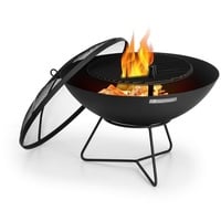 blumfeldt Feuerschale Orbit, (Set), Feuerschale Garten Grill Funkenschutz Feuerkorb Feuerstelle Outdoor schwarz