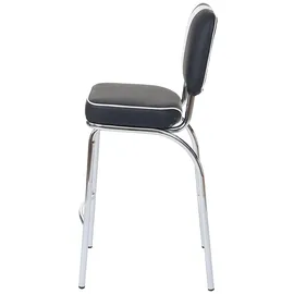 Mendler 2er-Set Barhocker Avellino, Barstuhl Tresenhocker, Retro 50er Jahre Design, Kunstleder FSC® ~ schwarz-weiß