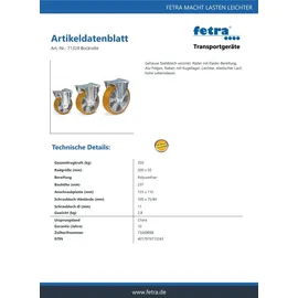 Fechtel Fetra Bockrolle 200 x 50 mm